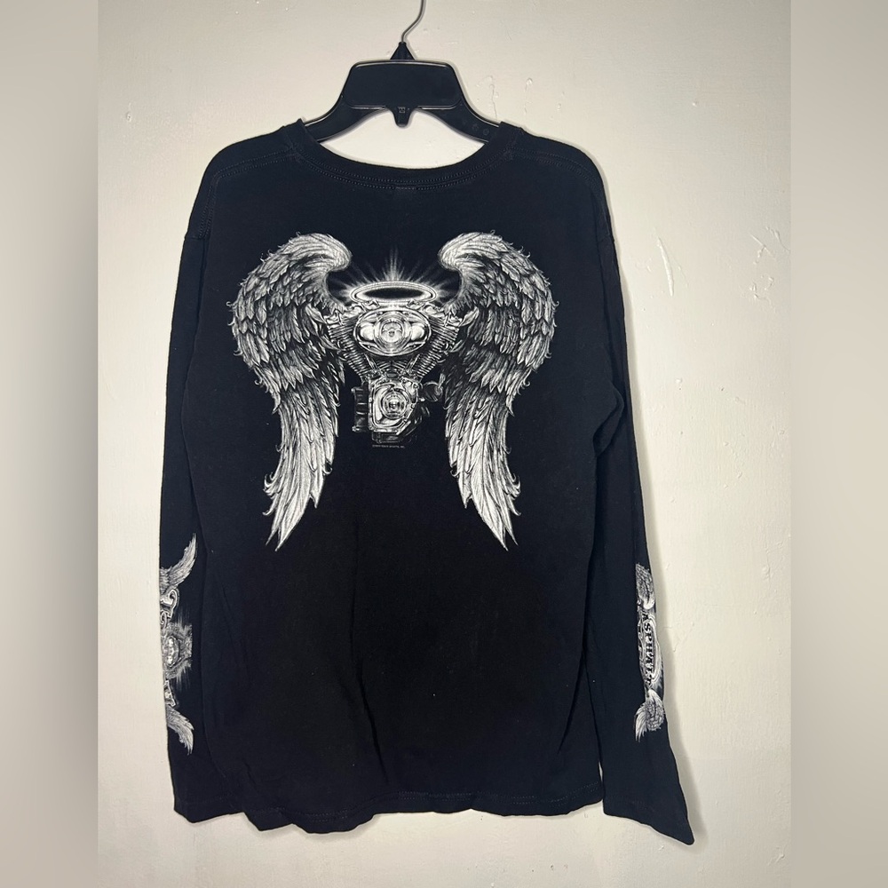 Asphalt Angel Wings Women’s Shirt long sleeve Biker Tee Y2K Vintage
